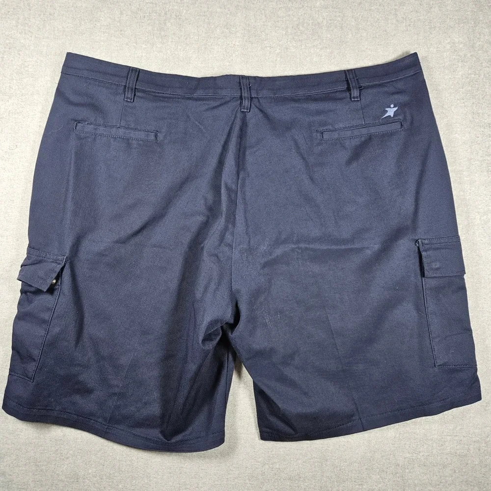 Aramark Authentic Mens Navy Blue‎ Cargo Shorts Stretch Waist Adjustec 46R GP0730